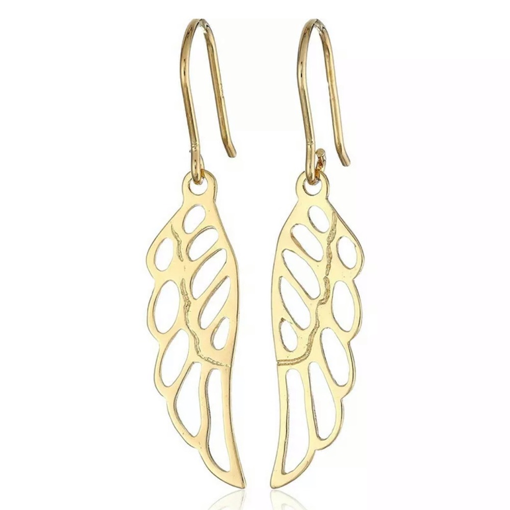 Women Gold Hoop Earrings Simple Wing Shaped Wedding Earrings